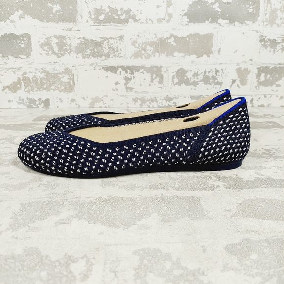 New Rothy's Retired Navy Maritime Honeycomb Slip On Round Toe Flats E289